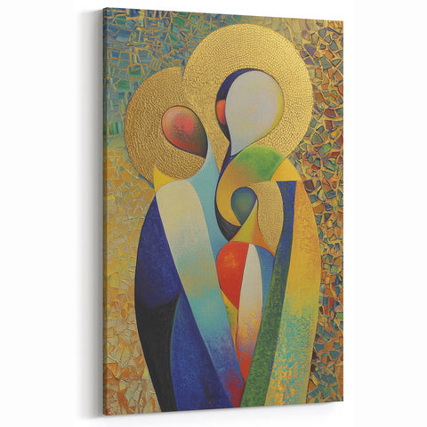 Abstract Figurative Wall Art - Vibrant Family Unity Design