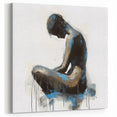 Abstract Figurative Wall Art - Pensive Sitting Silhouette in Modern Style