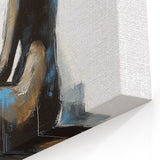 Abstract Figurative Wall Art - Pensive Sitting Silhouette in Modern Style
