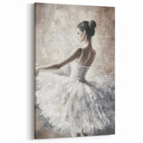 Elegant Figurative Wall Art - Graceful Ballerina in Soft White Tones