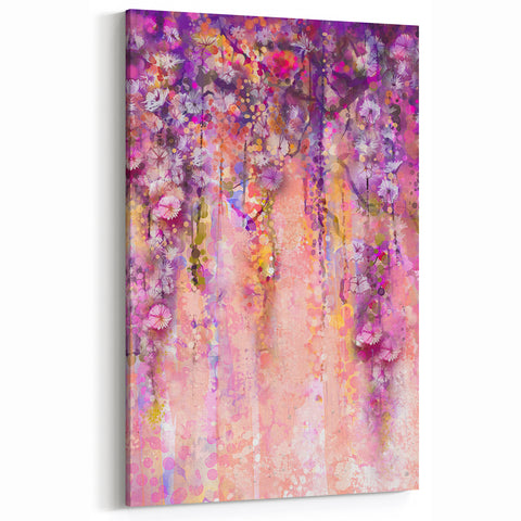 Abstract Floral Art Modern Vibrant Petals - Canvas Wall Decor