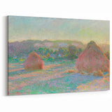 Impressionist Landscape Wall Art - Monet's Wheat Stacks at Sunset