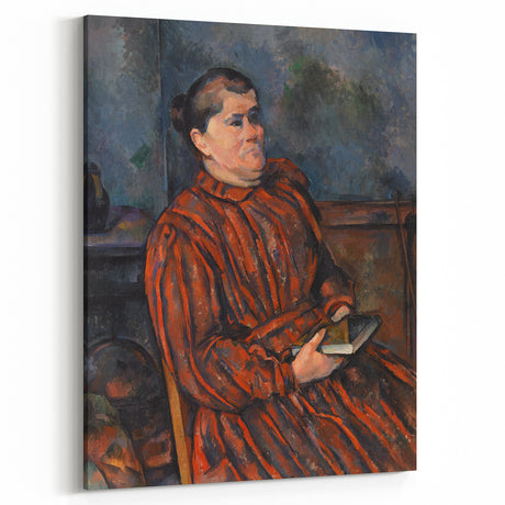 Paul Cézanne Portrait Wall Art - Woman in Red with a Book