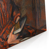 Paul Cézanne Portrait Wall Art - Woman in Red with a Book