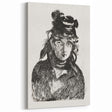 Édouard Manet Portrait Wall Art - Berthe Morisot in Monochrome
