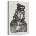 Édouard Manet Portrait Wall Art - Berthe Morisot in Monochrome
