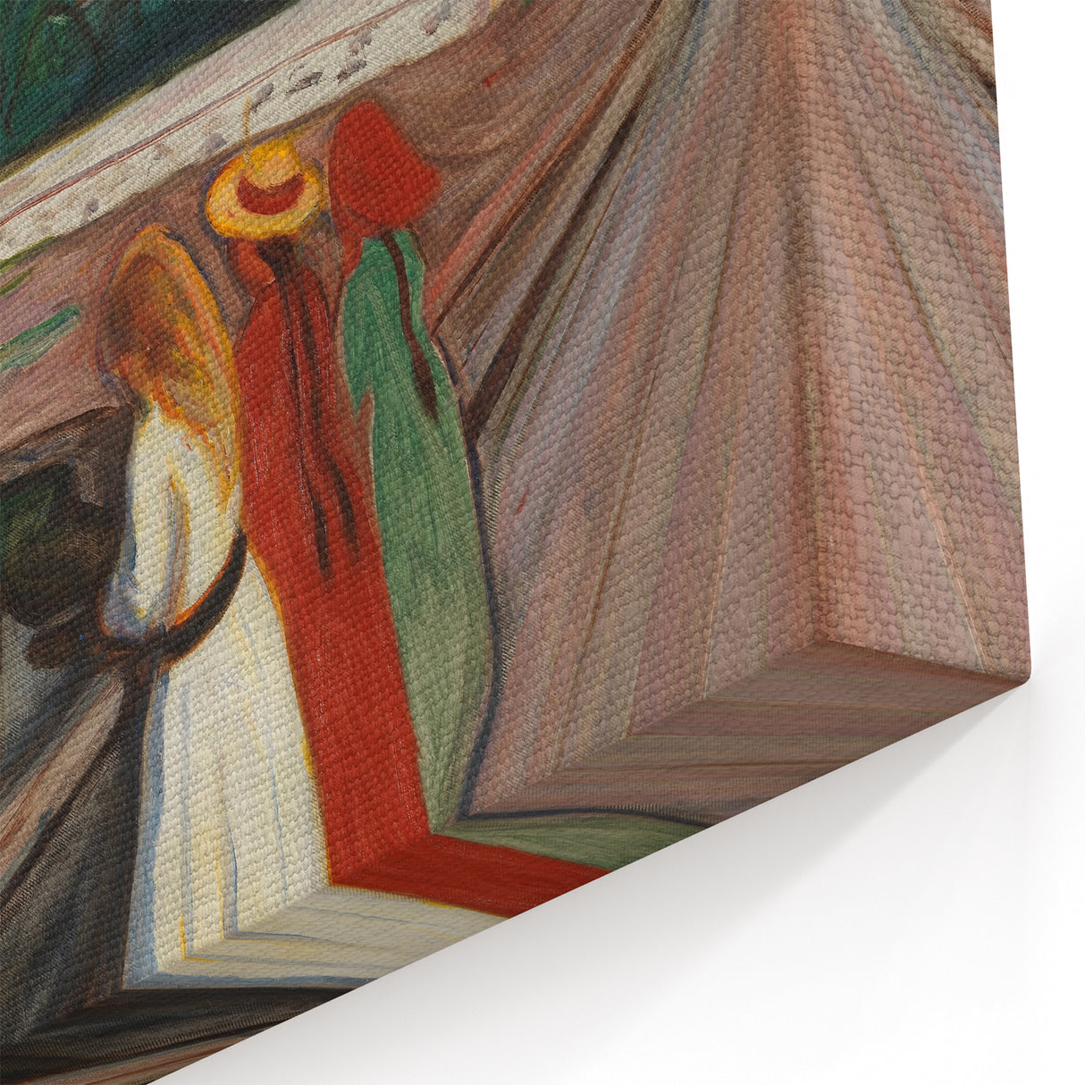 Expressionist Art: Girls on the Bridge Modern Canvas Print