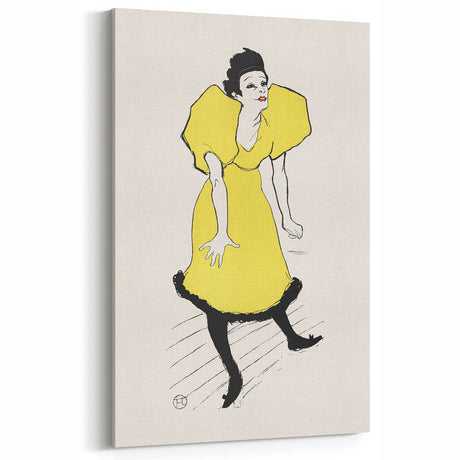 Toulouse-Lautrec Wall Art - Polaire on Stage in Yellow Dress