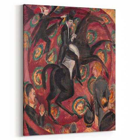 Expressionist Art: Circus Rider by Kirchner Vibrant Canvas Print