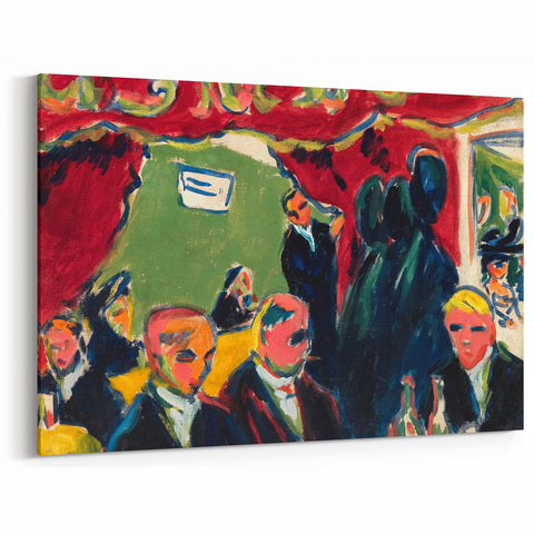 Expressionist Art: Tavern by Kirchner Vibrant Canvas Print