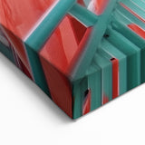 Vibrant Red Steel Bridge Wall Art - Modern Geometric Canvas Prints