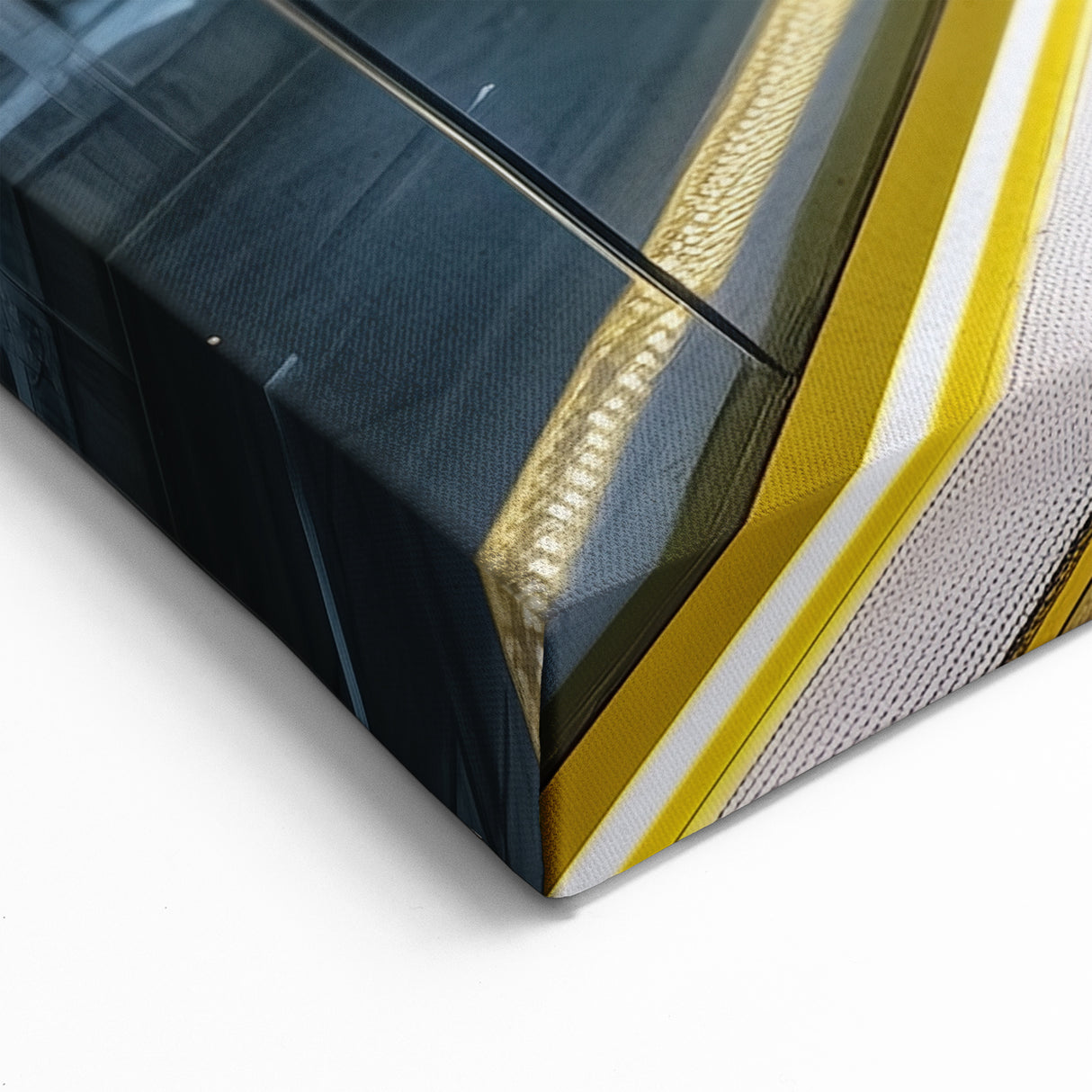 Illuminated Yellow Bridge Wall Art - Modern Architectural Canvas Prints