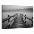 Rustic Wooden Bridge Wall Art - Black and White Canvas Prints