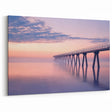 Serene Pier Bridge Wall Art - Sunset Reflection Canvas Prints