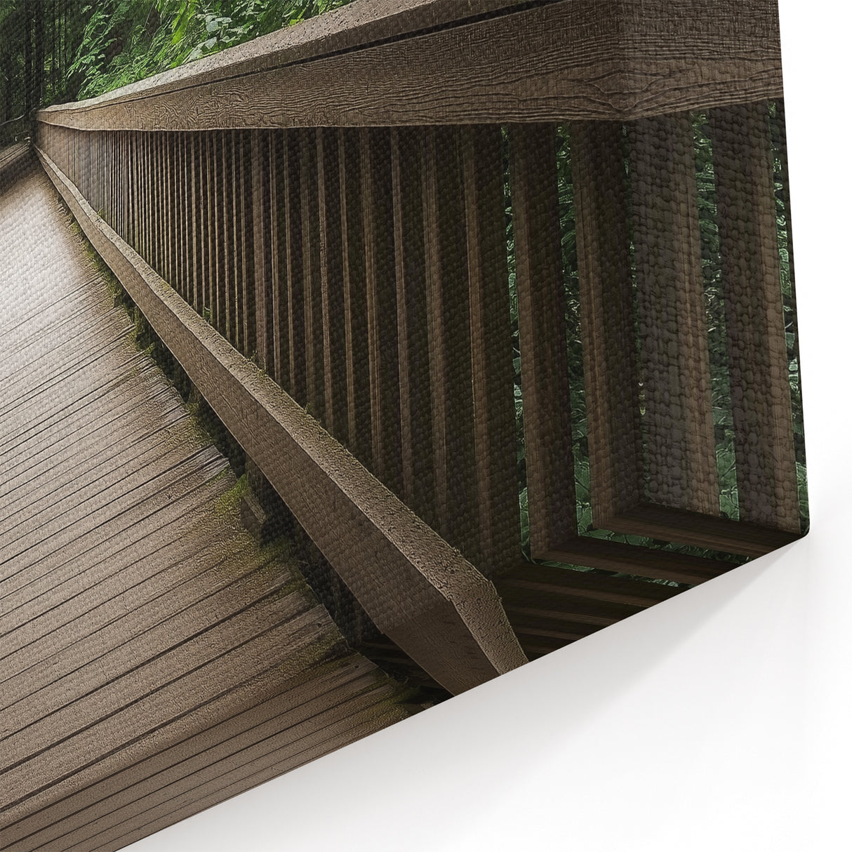 Rustic Wooden Forest Bridge Wall Art - Nature Canvas Prints