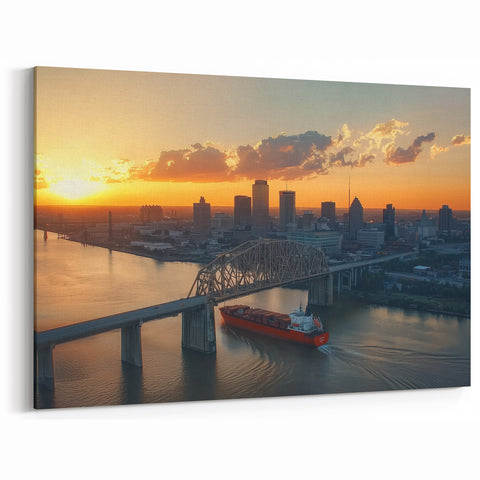 Sunset Bridge Photography Prints - Vibrant Cityscape Artwork