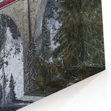 Alpine Train Bridge Artwork - Scenic Winter Railway Photography