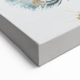 Modern Floral Abstract - Gold and Teal Dandelion Botanical Art