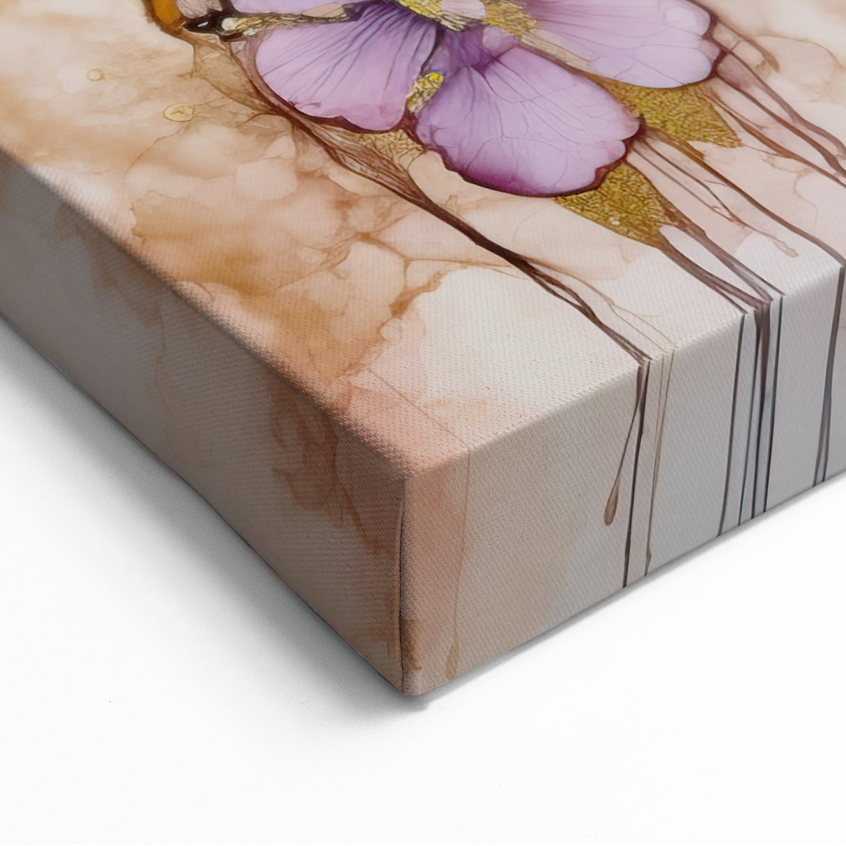 Vibrant Abstract Floral Art - Purple and Gold Modern Wall Decor