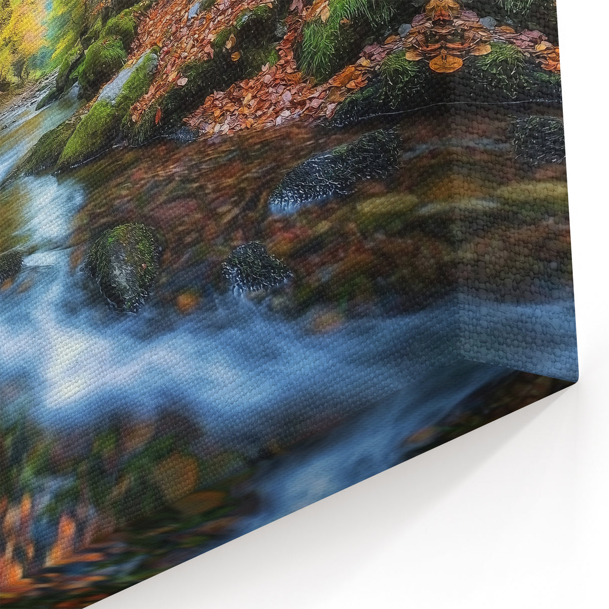 Rustic Forest Bridge Art - Autumn Stream Photography Print