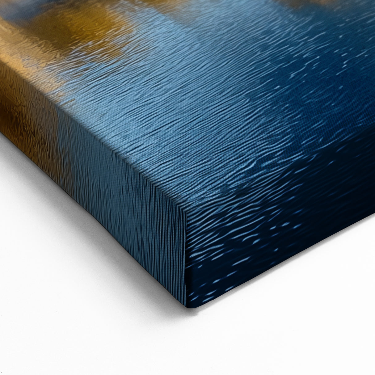 Golden Horizon - Modern Bridge Photography Print with Blue Tones