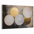Abstract Geometric Wall Art - Gold and Gray Circular Pattern Design
