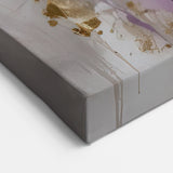 Gold and White Orchid Abstract Art - Luxurious Floral Canvas Design