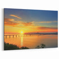 Golden Sunset Bridge Artwork – Majestic Landscape Bridge Canvas Prints