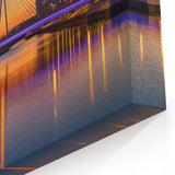 Modern Cable Bridge Artwork – Vibrant Urban Sunset Canvas Prints