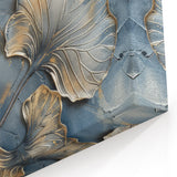 Golden Tree Abstract Art - Luxurious Teal and Gold Canvas Wall Decor