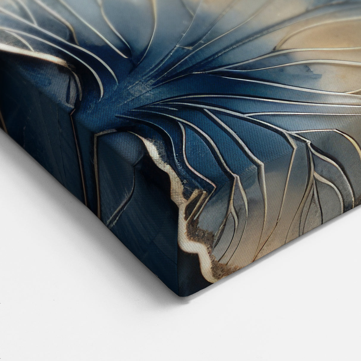 Golden Tree Abstract Art - Luxurious Teal and Gold Canvas Wall Decor