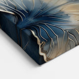 Golden Tree Abstract Art - Luxurious Teal and Gold Canvas Wall Decor