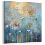 Abstract Floral Art - Bold Pink and Gold Blossom Canvas Decor