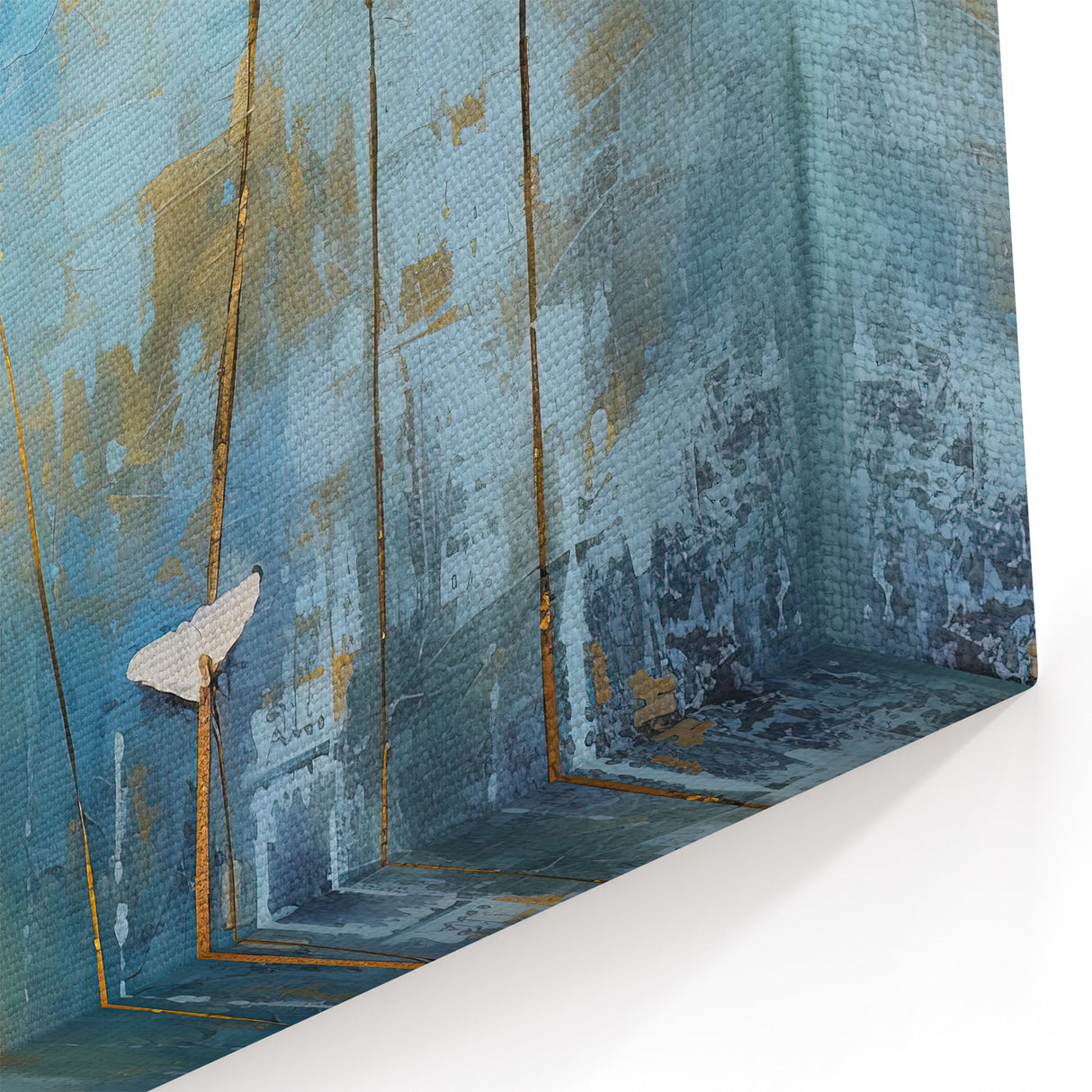 Abstract Floral Art - Bold Pink and Gold Blossom Canvas Decor