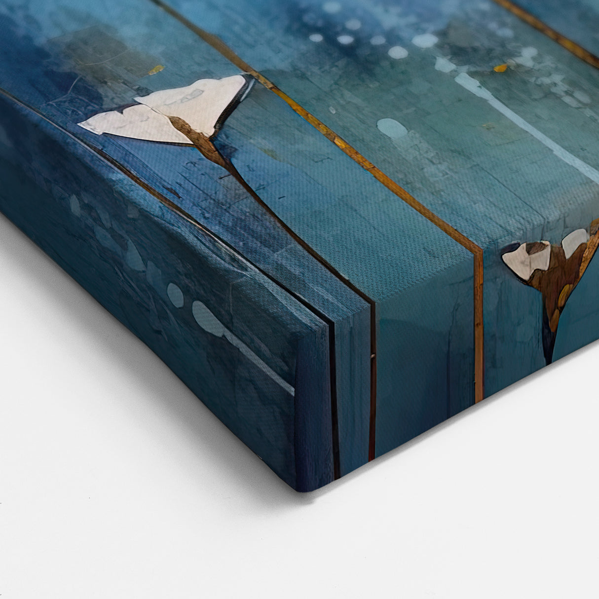 Abstract Floral Art - Bold Pink and Gold Blossom Canvas Decor