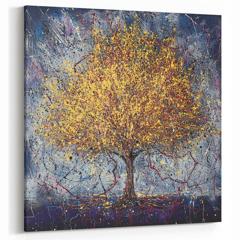 Abstract Floral Art - Soft Pink and Gold Lotus Canvas Decor