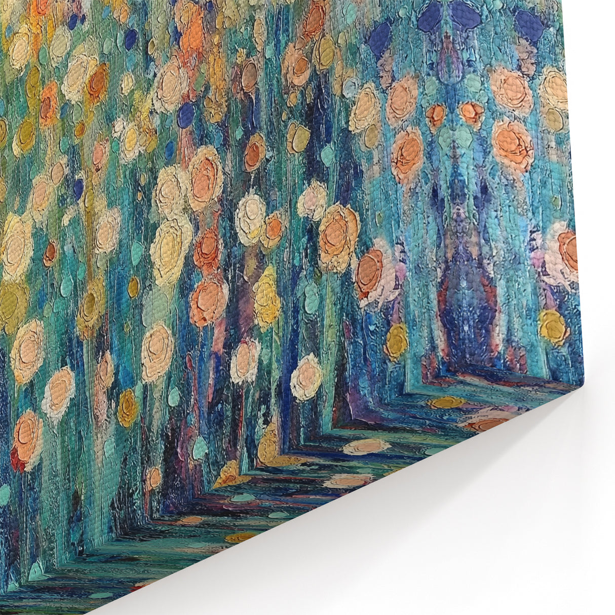 Abstract Wildflower Art - Vibrant Blue and Gold Floral Canvas Decor