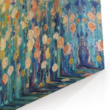 Abstract Wildflower Art - Vibrant Blue and Gold Floral Canvas Decor