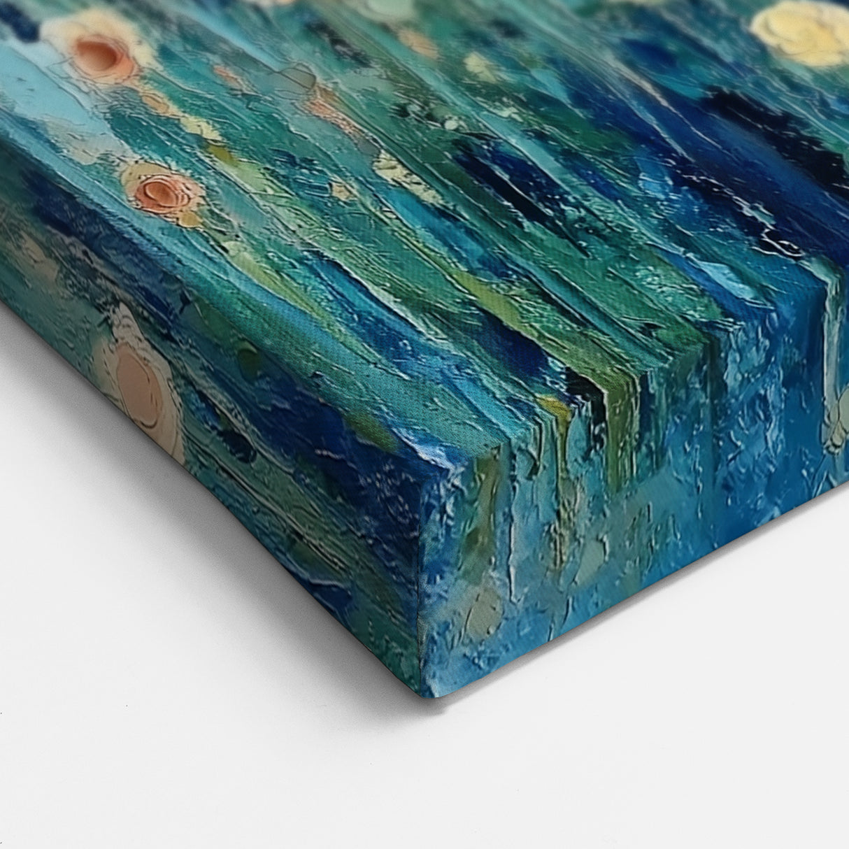 Abstract Wildflower Art - Vibrant Blue and Gold Floral Canvas Decor