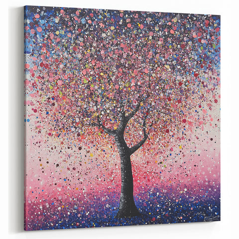 Abstract Floral Tree Canvas Art - Vibrant Modern Botanical Wall Decor