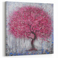 Abstract Pink Floral Tree Canvas - Modern Artistic Wall Decor