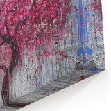 Abstract Pink Floral Tree Canvas - Modern Artistic Wall Decor