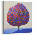 Multicolored Abstract Tree Canvas - Modern Vibrant Floral Wall Art
