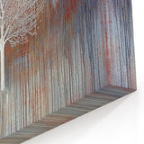 Elegant White Tree - Abstract Floral Art on Rustic Warmth Canvas