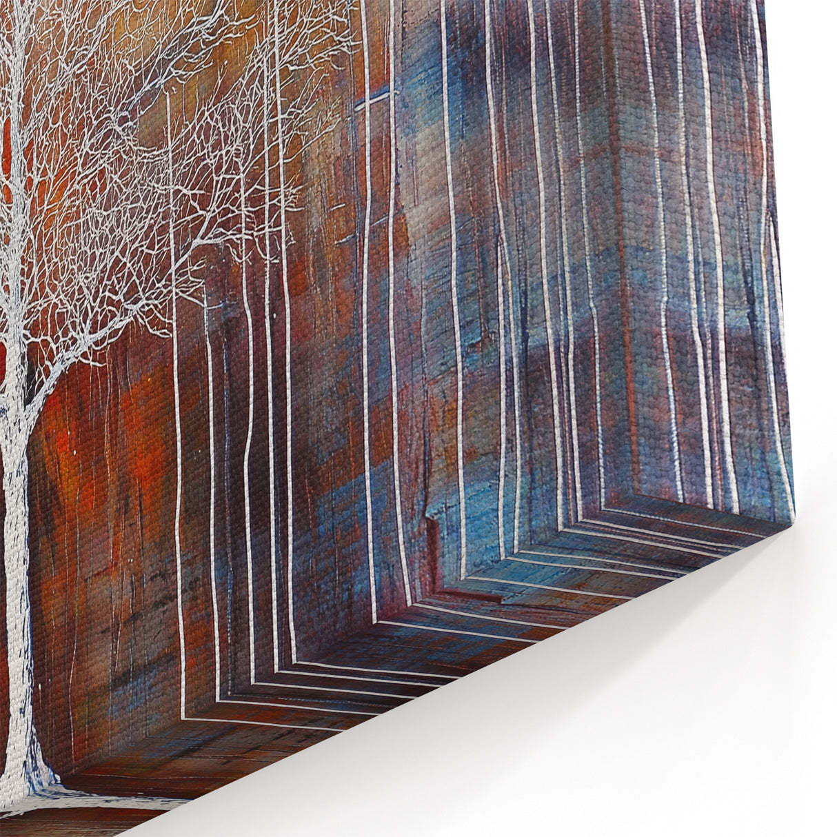 White Tree of Life - Abstract Floral Art on Earthy Canvas