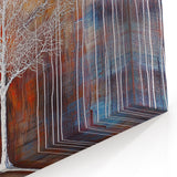 White Tree of Life - Abstract Floral Art on Earthy Canvas