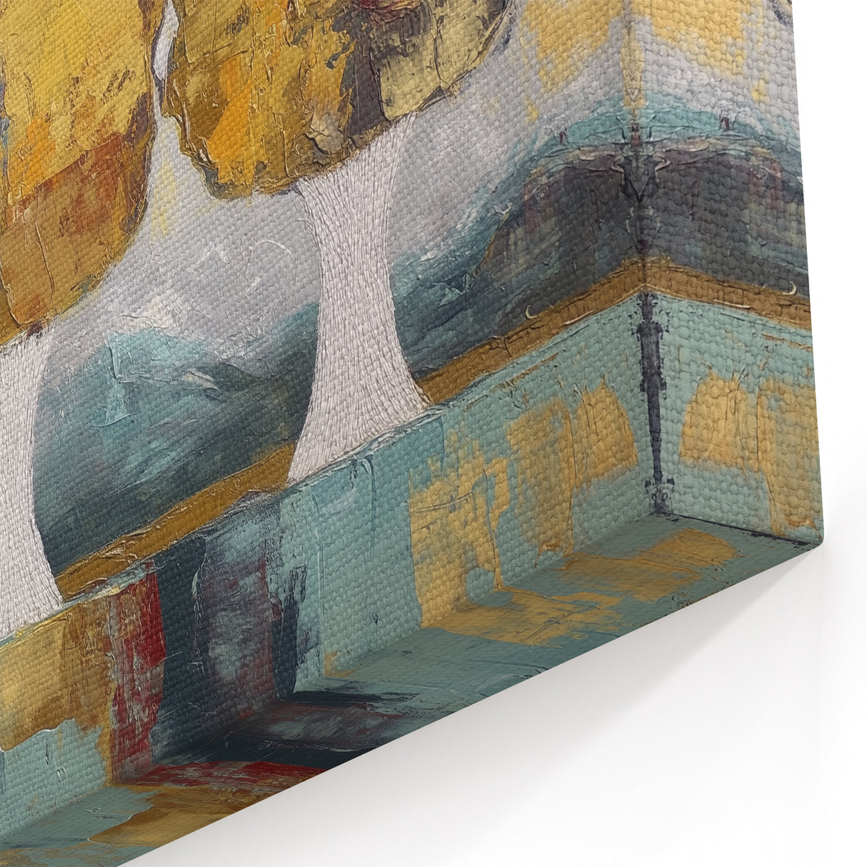 Three Vibrant Trees - Abstract Floral Art on Textured Canvas