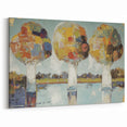 Colorful Trees Reflection - Abstract Floral Art on Serene Canvas