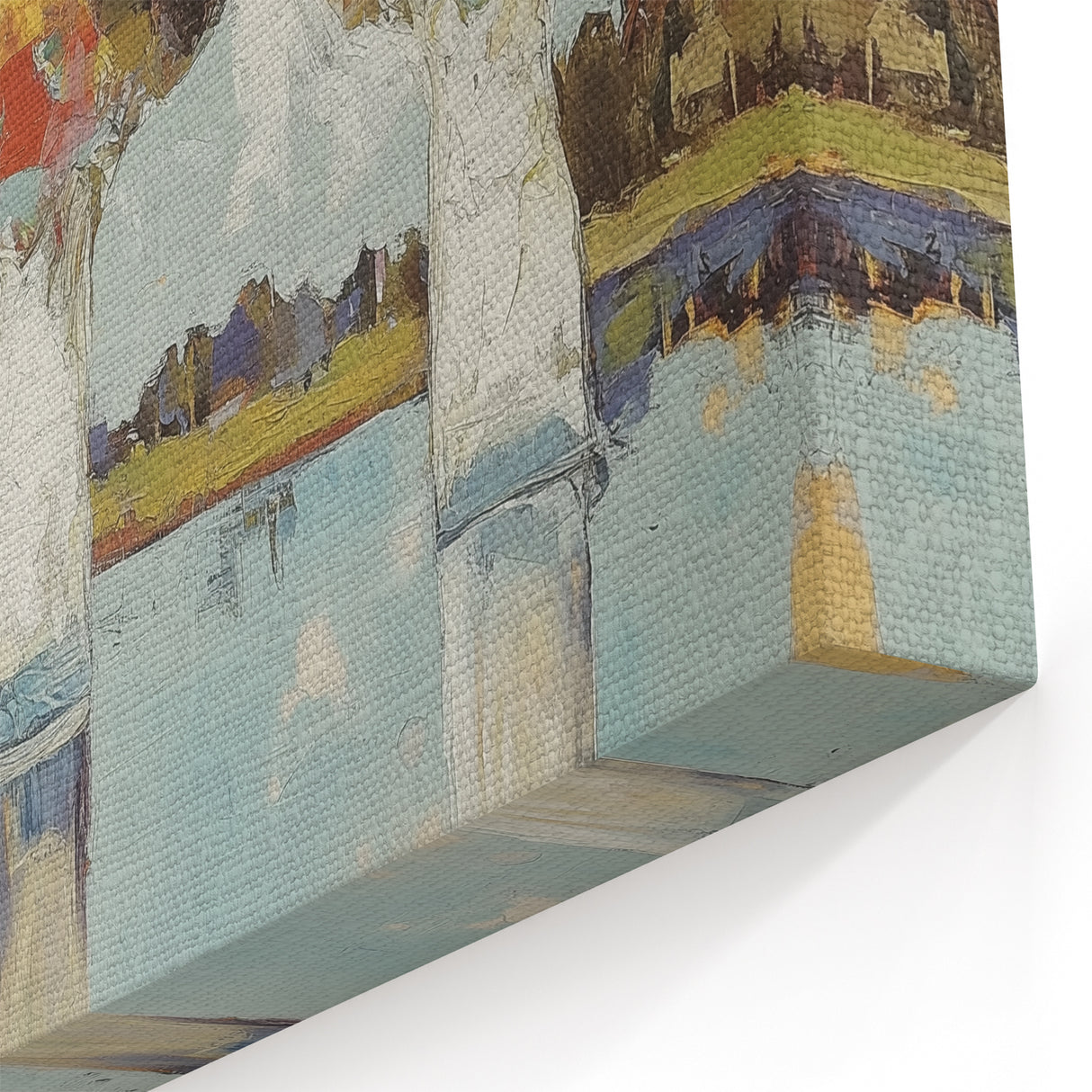 Colorful Trees Reflection - Abstract Floral Art on Serene Canvas