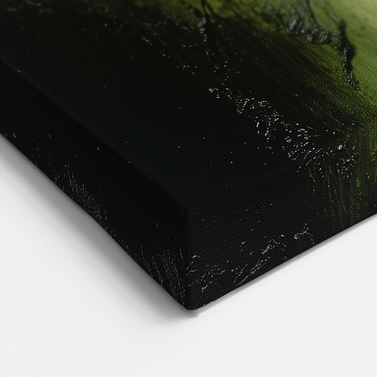 Cracked Texture Elegance - Abstract Floral Art in Green and Purple